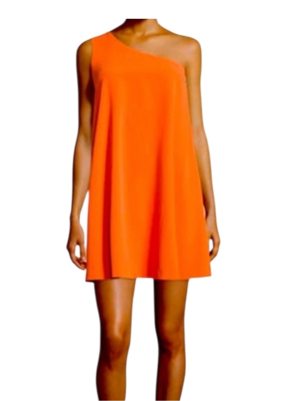 Alice + Olivia One-Shoulder Orange Mini Dress